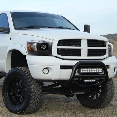 2006-2008 Dodge RAM 1500/ 06-2009 RAM 2500 3500 Retro Projector Headlights Black