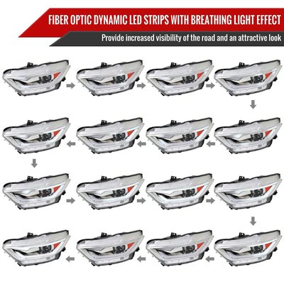 2015-2017 Ford Mustang/2018-2020 Shelby HID/Xenon LED Signal Headlights Chrome