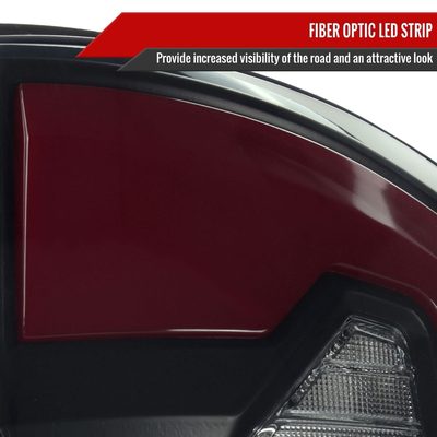 2007-2009 Dodge RAM 1500/2500/3500 Red LED Bar Tail Lights Matte Black/Smoke