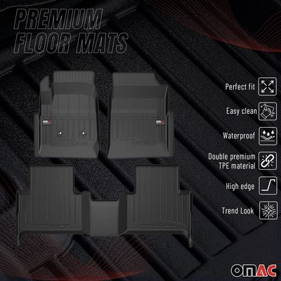 2015-2022 GMC Canyon CrewCab Premium Floor Mats Liners Full Set All Weather Heavy Duty