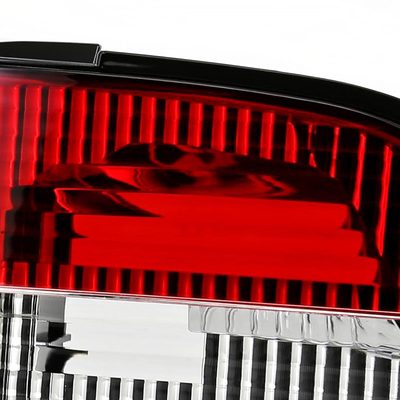 1989-1994 Nissan 240SX S13 HB Tail Lights & Trunk Light Chrome/Red Clear