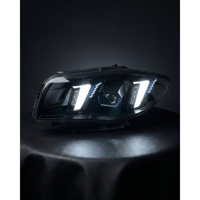 BMW 1 Series E87 Snake Eye Laser LED Headlight Assembly with Dual-Color DRL (Yellow / White) 2004 - 2011 (116i / 118i / 120i / 125i)