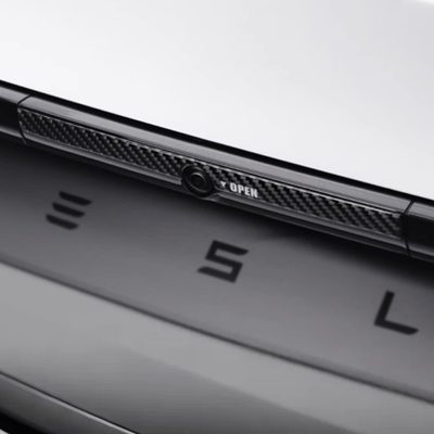 Model Y Juniper Rear Trunk Button Sticker | Flexible Urethane Carbon Fiber