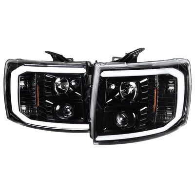 2007-2014 Chevy Silverado 1500/2500HD/3500HD LED C-Bar Headlights Black