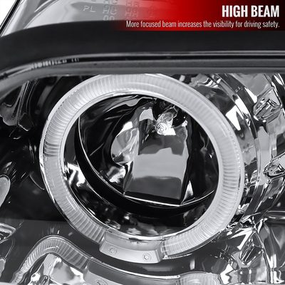 1999-2001 BMW E46 3 Series Sedan Dual Halo Projector Headlights Chrome/Clear