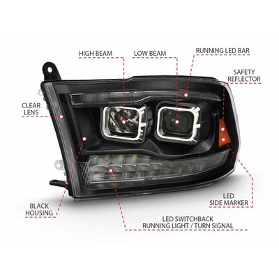 Fits 2009-2018 Ram 1500, 2010-2018 2500/3500, 2019-2023 1500 Classic (ANZ-111441)