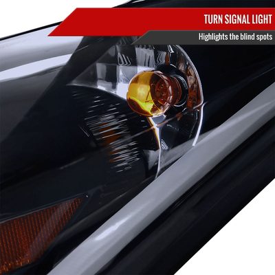 2011-2013 Hyundai Elantra Projector Headlights w/ LED Bar Glossy Black/Smoke