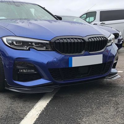 2019-2020 BMW 3 Series G20/G21 Glossy Black ABS 3Pcs Front Bumper Lip Set