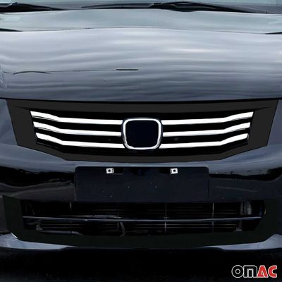 2008-2011 Honda Accord Sedan Front Bumper Grill Trim Molding Silver 6 Pcs