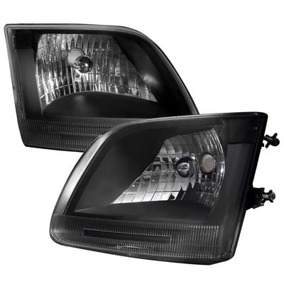 1997-2004 Ford F-150/Expedition Factory Crystal Headlights Matt Black/Clear