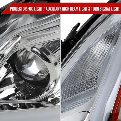 For Infiniti G37 2008-13 / Q60 Coupe 2014-15 LED Projector Headlights Sequential Chrome Housing Clear Lens Switchback