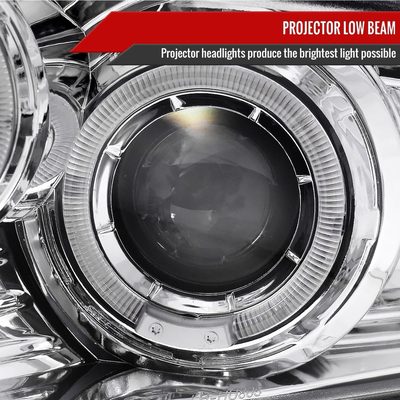 2010-2014 Ford Mustang Dual Halo Projector Headlights Chrome/Clear Lens