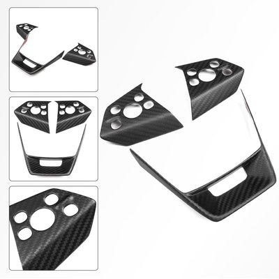 Cybertruck Steering Wheel Voice Control Trim | Glossy/Matte Real Carbon Fiber