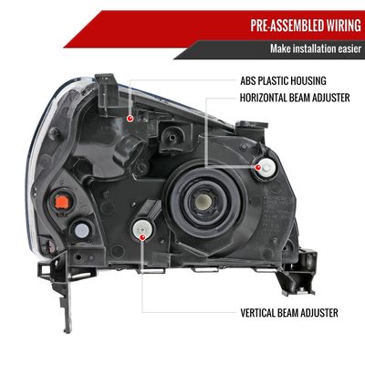 2003-2005 Honda Pilot Factory Style Headlight Matte Black Housing/Clear Lens