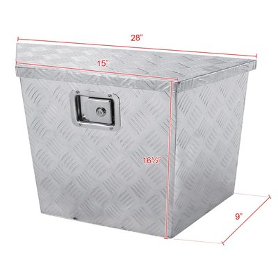 Universal 15~28" Heavy Duty Alu Truck Trailer Tongue Tool Box w/Lock & Keys