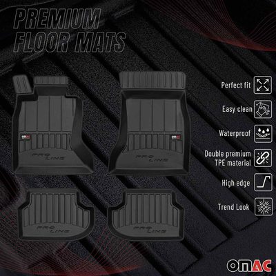 2014-2017 BMW 5 Series F10 xDrive Premium Floor Mats Liners Full Set All Weather Heavy Duty Black