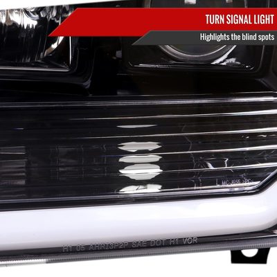 1999-2004 Ford F-250/350/450/550 /00-2004 Excursion LED Bar Headlights Black