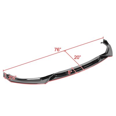 2019-2021 Honda Civic Sedan Glossy Black/Red Trim 3PC Front Bumper Lip Set