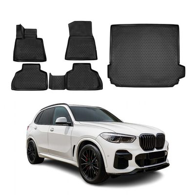 2019-2026 BMW X5 G05 Floor Mats & Cargo Liner Full Set All Weather Black