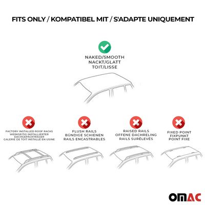 2015-2026 Ford F-150 Extended Cab Roof Rack Cross Bars Silver