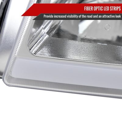 2003-2007 Chevy Silverado /2002-2006 Avalanche LED Bar Factory Headlights Chrome