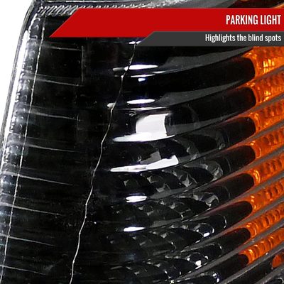 1993-1998 Jeep Grand Cherokee Corner Lights Amber Reflectors Matt Black