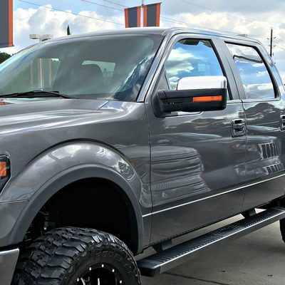 2007-2014 Ford F-150 Chrome Heated Side Mirror Amber Turn &Puddle Light Driver