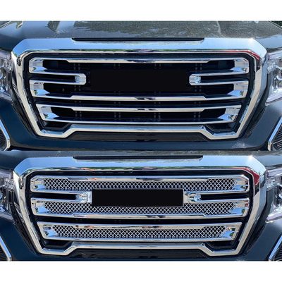 2019-2021 GMC Sierra 1500 Grille Overlay Chrome 2Pcs ABS Plastic