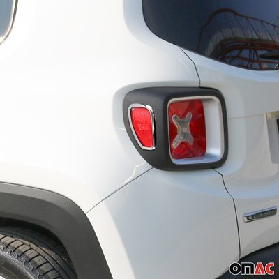 2015-2024 Jeep Renegade Rear Trunk Molding Trim Silver 2 Pcs