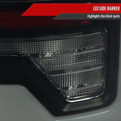 2002-2006 Dodge RAM 1500/2500/3500 White LED Bar Tail Lights Matte Black/Smoke