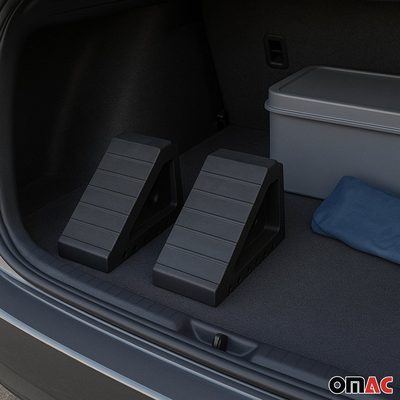 Car Ramps Pack 4 Pcs 6000 Pounds Load Capacity Black Compact Lightweight Design for RV Trailer Camper Oil Changes Inspections