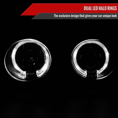 1994-1997 Acura Integra 3DR/4DR Dual Halo Projector Headlights Matt Black
