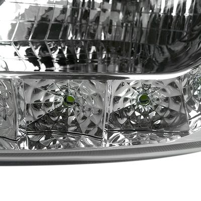 1997-2004 Ford F-150/Expedition Factory Crystal Headlights LED Light Chrome