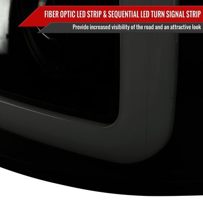 2004-2008 Ford F-150/Lincoln Mark LT LED CBar Projector Headlights Black&Smoke