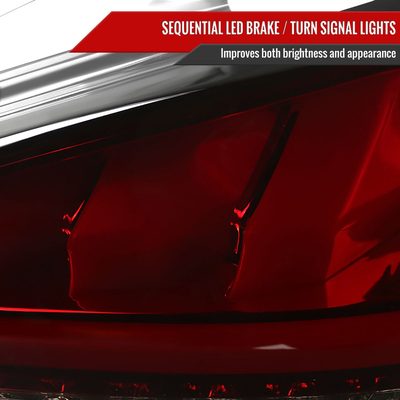 2010-2016 Hyundai Genesis Coupe White Bar LED Tail Lights Chrome/Red Smoke