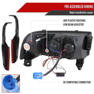 1994-2001 Dodge RAM 1500/ 94-2002 RAM 2500 3500 Projector Headlights Matte Black