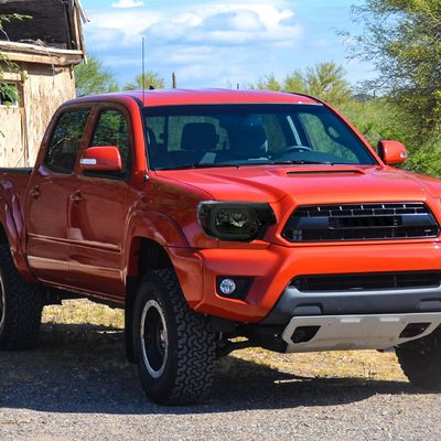 2012-2015 Toyota Tacoma LED Bar Headlights Amber Reflector Chrome/Smoke