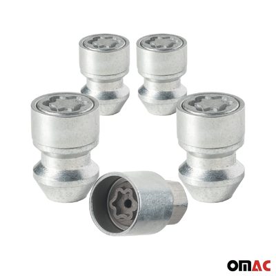 Wheel Lock Kit for Mazda MX-5 Mitsubishi Mirage M12X1,5 Silver 4Locks & 1Key
