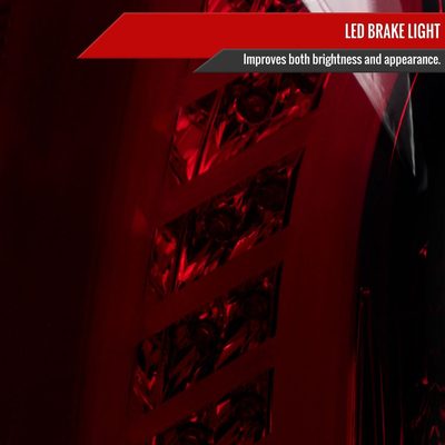 2003-2007 Cadillac CTS LED Tail Lights Chrome Housing/Red Smoke Lens
