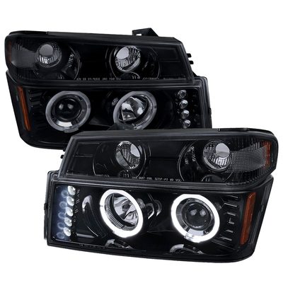 2004-2012 Chevy Colorado/ Canyon Dual Halo Headlights Corner Lights Black