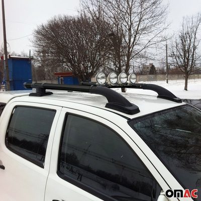 2015-2022 Chevrolet Colorado II Top Roof Rack & Side Rails Black Alu 4Pcs