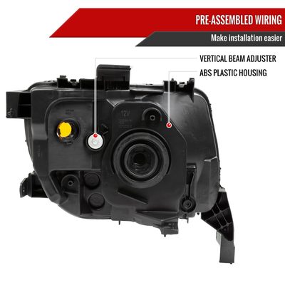 2003-2008 Honda Element Factory Style Headlights Matte Black/Clear Lens