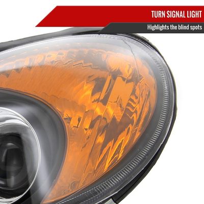 2002-2005 Hyundai Sonata Projector Headlights Matte Black Housing/Clear Lens