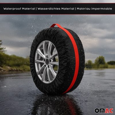 4 Pcs 14''-17" Car Spare Tire Cover Wheel Storage Bag Auto Protector Accessories