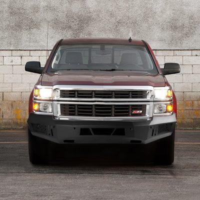 2014-2015 Chevy Silverado 1500 Heavy Duty Steel Front Bumper LED Light Ports