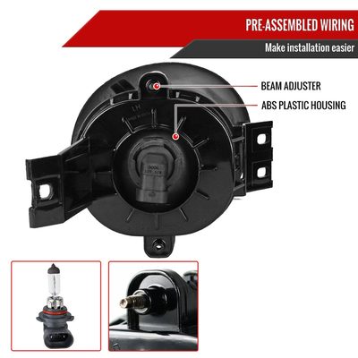 2002-2009 Dodge RAM 9006 Fog Lights w/ Mounting Brackets Chrome/Smoke Lens