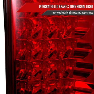 2007-2014 Chevy Tahoe/Suburban LED Tail Lights Chrome Housing/Red Clear Lens