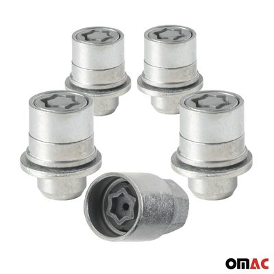 Wheel Lock Kit for Land Rover Defender M14X1,5 Galvanized Silver 4Locks & 1Key