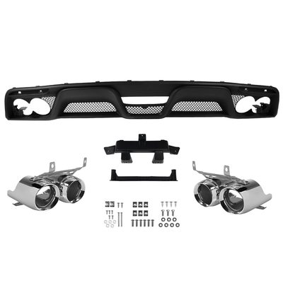 2015-2017 Ford Mustang Black GT350 Rear Diffuser w/Dual Steel Muffler Tips