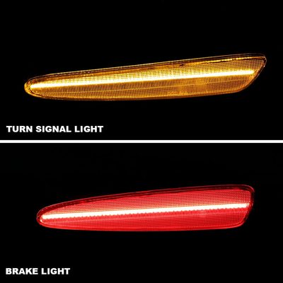 2005-2013 Chevy Corvette C6 Front & Rear LED Side Marker Lights Chrome/Clear
